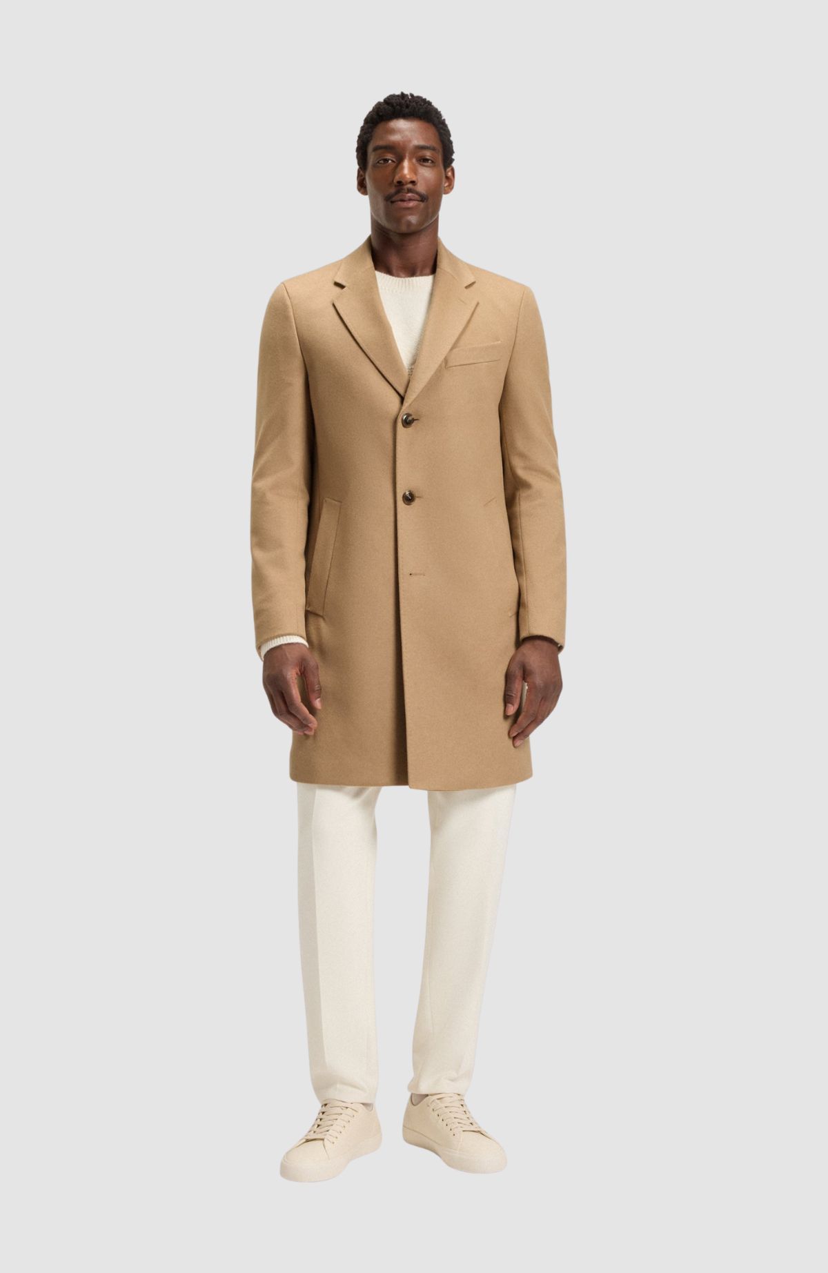 Manteau Homme BOSS H-Hyde-254 - Slim Fit En Laine Et Cachemire - Coupe élégante, Poches Passepoilées, Doublure - 13